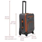 Rockland Pasadena Softside Spinner Wheel Luggage, Charcoal, Carry-On 20-Inch, F2281-CHARCOAL