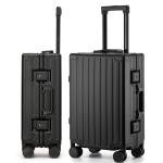 VATILIN 20 Inch All Aluminum Carry On Luggage 22x14x9 Airline Approved with Spinner Wheels,Hard Shell Zipperless Lightweight Small Suitcase with TSA Approved for Travel Business Women Men,Black