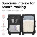 VATILIN 20 Inch All Aluminum Carry On Luggage 22x14x9 Airline Approved with Spinner Wheels,Hard Shell Zipperless Lightweight Small Suitcase with TSA Approved for Travel Business Women Men,Black