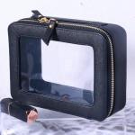 SANHECUN Toiletry bag waterproof cosmetic organizer with handle lagre opening for travelling car organizers(Black)