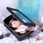 SANHECUN Toiletry bag waterproof cosmetic organizer with handle lagre opening for travelling car organizers(Black)