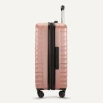 Amazon Basics 26" Hardside Medium Checked Luggage, Expandable Hardshell Suitcase with Telescoping Handle, Scratch-Resistant Surface, Four Multi-directional Wheels, Rose Gold