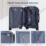 KMFurnila Carry On Luggage, Lightweight Expandable ABS Hard Shell Suitcase with TSA Lock & Double Spinner Wheels, White, 3-PCS Set (20/24/28 Inch)