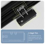 KMFurnila Carry On Luggage, Lightweight Expandable ABS Hard Shell Suitcase with TSA Lock & Double Spinner Wheels, White, 3-PCS Set (20/24/28 Inch)