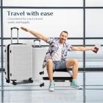 KMFurnila Carry On Luggage, Lightweight Expandable ABS Hard Shell Suitcase with TSA Lock & Double Spinner Wheels, White, 3-PCS Set (20/24/28 Inch)