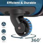 Coolife Luggage Suitcase PC+ABS Spinner Built-In TSA lock 20in 24in 28in Carry on (Caribbean Blue., S(20in_carry on))