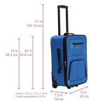 Rockland Fashion Softside Upright Luggage Set,Expandable, Blue, 2-Piece (14/19)