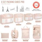 Veken 8 Set Packing Cubes for Travel, Gifts for Women Mom, Suitcase Organizer Bags for Luggage with Hanging Toiletry Bag and Shoe Bag, Vacation Essentials Travel Accessories for Cruise Ship