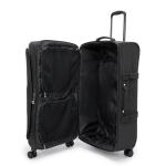 Kipling Spontaneous Softside Spinner Wheel Luggage, Integrated TSA Accepted Lock, Black Noir, Checked-Large,KI4193