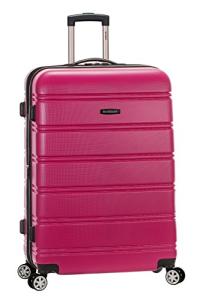 Rockland Melbourne Hardside Expandable Spinner Wheel Luggage, Magenta, Checked Large 28"