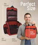 DD D&D Wanderlust D&D Hanging Travel Toiletry Bag for Men and Women – Cosmetics, Makeup and Toiletries Organizer Kit with 10 Compartments, Red, Medium