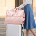 Lazebox 43" Travel Garment Bag with Accessories Zipper Pocket, Heavy Duty Suit Bag for Suits, Tuxedos, Dresses, Coats, Pink, 1 pack