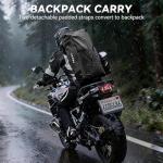 HEETA Waterproof Motorcycle Dry Bag, Waterproof Duffel Luggage Travel Bags with Zippered Closure & Pocket, Shoulder Straps, Large Space for Motorcycling Camping Commuting Boating (Black, 50L)