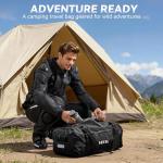 HEETA Waterproof Motorcycle Dry Bag, Waterproof Duffel Luggage Travel Bags with Zippered Closure & Pocket, Shoulder Straps, Large Space for Motorcycling Camping Commuting Boating (Black, 50L)