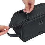 ZEEMO Travel Toiletry Bag for Men, Extra Large Water-Resistant Double-Sided Full-Open Dopp Kit, Versatile Organizer for Shower and Hygiene Accessories, Bathroom Essentials, Cosmetics, Black