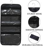 WODISON Foldable Clear Hanging Travel Toiletry Bag Cosmetic Organiser Storage, Black, One Size