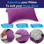 Sidney Sleep Mini Travel Size Neck Pillow - Knee, Back Lumbar and Support - Small Curved Pillow - Adjustable Loft - Washable Cover - Drawstring Backpack Included - 14 x 19 Inches (Mini -Magenta)