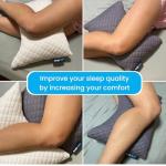 Sidney Sleep Mini Travel Size Neck Pillow - Knee, Back Lumbar and Support - Small Curved Pillow - Adjustable Loft - Washable Cover - Drawstring Backpack Included - 14 x 19 Inches (Mini -Magenta)