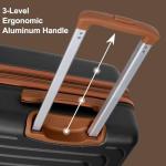 Romswi 30" Expandable Hardside Checked Luggage, Large Checked Suitcase with Dual 360° Spinner Wheels, Up to 20% More Space, Hardshell, YKK Zipper Black