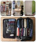 WODISON Foldable Clear Hanging Travel Toiletry Bag Cosmetic Organiser Storage, Black, One Size