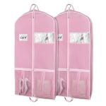 Zilink 43" Garment Bags for Travel for Women Carry on Suit Bags for Travel and Storage Gusseted Hanging Garment Bags with Handles for Coats, Jackets, Shirts,Dresses, Pink