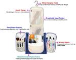 Hanging Toiletry Bag Extra Large Capacity | Premium Travel Organizer Bags For Men And Women | Durable Waterproof Nylon Bathroom, Shower, Makeup Bag For Toiletries, Cosmetics, Brushes (Dark Blue)