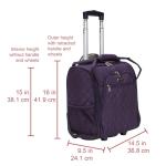 Rockland Melrose Upright Wheeled Underseater Carry-On Luggage, Purple, 15-Inch