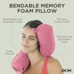 Dot&Dot Twist Memory Foam Travel Pillow for Airplanes - Neck Pillow for Sleeping - Airplane Pillow for Neck Support, Chin, Lumbar and Leg - Bendable Neck Roll Pillow Travel Essentials