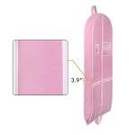 Zilink 43" Garment Bags for Travel for Women Carry on Suit Bags for Travel and Storage Gusseted Hanging Garment Bags with Handles for Coats, Jackets, Shirts,Dresses, Pink