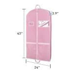 Zilink 43" Garment Bags for Travel for Women Carry on Suit Bags for Travel and Storage Gusseted Hanging Garment Bags with Handles for Coats, Jackets, Shirts,Dresses, Pink