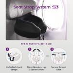 Cabeau Airplane Pillow for Long Flights – Evolution S3 – Best Travel Accessory with Seat Straps to Secure Your Head and Neck and Provides 360° Support (Jet Black)