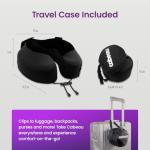 Cabeau Airplane Pillow for Long Flights – Evolution S3 – Best Travel Accessory with Seat Straps to Secure Your Head and Neck and Provides 360° Support (Jet Black)