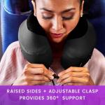 Cabeau Airplane Pillow for Long Flights – Evolution S3 – Best Travel Accessory with Seat Straps to Secure Your Head and Neck and Provides 360° Support (Jet Black)
