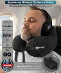 SNUGL Neck Travel Pillow - Memory Foam Airplane Pillow - Flight Pillow | Neck Support Travel Pillow with Carry Bag & Clip | Neck Pillows for Sleeping Travel Plane | Flying Travel Essentials - Black