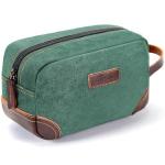 emissary Men's Toiletry Bag, Leather and Canvas Travel Toiletry Bag, Dopp Kit for Men, Travel Bathroom Bag Men's Shaving Kit, Travel Kit Small Bags for Men, Shaving Bag for Travel Accessories (Green)