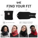 trtl Travel and Airplane Pillow - Real Sleeping Experience on Long Flights - Neck and Shoulder Support - Super-Soft, Lightweight, Easy-to-Carry, and Machine-Washable Flight Pillow - Black