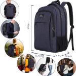 MATEIN Large College Backpack, Sturdy Computer Backpack with USB Charging Port Fits 17 inch Notebook, Carryon Luggage Travel Laptop Bag for Business Men and Women Christmas New Year Gift, Blue