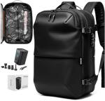 BlackVoyage Airback Vacuum Seal Compression Travel Backpack 60L Expandable Vacpack Water Resistant TSA Lock Airbag Black (Electric Air Pump Included)