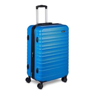 Amazon Basics 26" Hardside Medium Checked Luggage, Expandable For Up to 15% More Space, With Scratch-Resistant Surface, Four Multi-directional Wheels, Light Blue