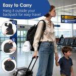 jiaao Travel Pillow Memory Foam Neck Pillow for Airplanes with Adjustable Neck Support, Includes Eye Mask, Earplugs & Storage Bag - Perfect for Flights, Road Trips, and Trains