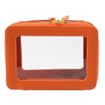 SANHECUN Toiletry bag waterproof cosmetic organizer with with handle large opening for travelling car organizers (Orange)