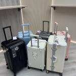 New Suitcase Aluminum Frame Rolling Luggage with Cup Holder Cabin Carrier PC Material Suitcase on Wheels Large Capacity