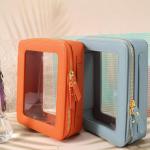 SANHECUN Toiletry bag waterproof cosmetic organizer with with handle large opening for travelling car organizers (Orange)