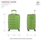 SwissGear 7366 Signature Hardside Expandable Luggage with Spinner Wheels, TSA Lock, Cup-Holder, Green, Carry-On 19-Inch