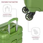SwissGear 7366 Signature Hardside Expandable Luggage with Spinner Wheels, TSA Lock, Cup-Holder, Green, Carry-On 19-Inch