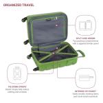 SwissGear 7366 Signature Hardside Expandable Luggage with Spinner Wheels, TSA Lock, Cup-Holder, Green, Carry-On 19-Inch