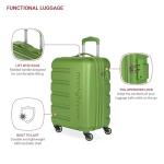 SwissGear 7366 Signature Hardside Expandable Luggage with Spinner Wheels, TSA Lock, Cup-Holder, Green, Carry-On 19-Inch