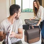 Hanging Toiletry Bag for Men VANCASE Vintage Leather Shaving Dopp Kit Medium Waterproof Travel Bathroom Bags Portable Shower Organizer Brown Pattern