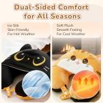 Certified to ASTM & CPSIA Standards–Kids Travel Neck Pillow with Hood,Memory Foam Airplane Pillow,Double-Sided, Cute Design, Cooling Ice Silk & Soft Plush, Adjustable, Portable & Washable for Flights