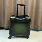 DIMY 2026 new 15 inch genuine leather suitcase with swivel wheels for business travel